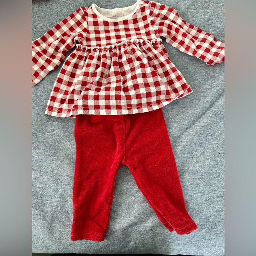 First Impressions Red and White Gingham Outfit
